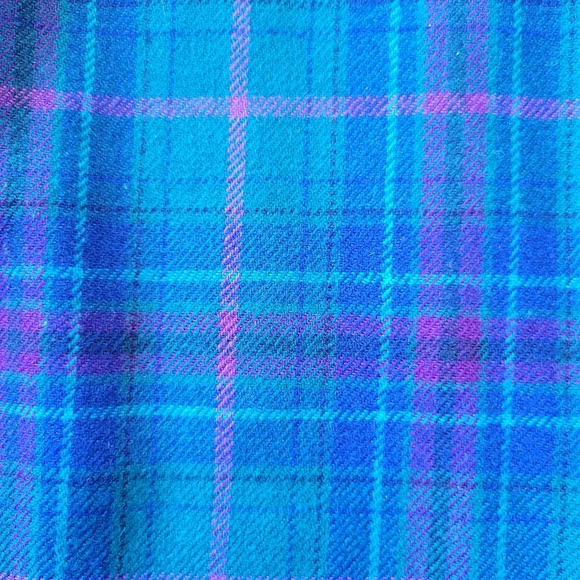 Vintage Pendleton Blue Purple Plaid Wool Skirt - Picture 4 of 8